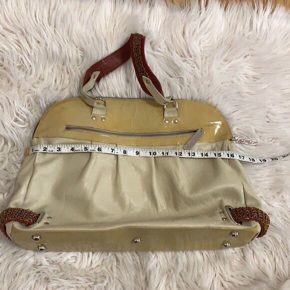 LA CHICA CHIC LEATHER BAG BRONZE HARDWARE DETAILS MADE‎ IN ITALY - Picture 12 of 13